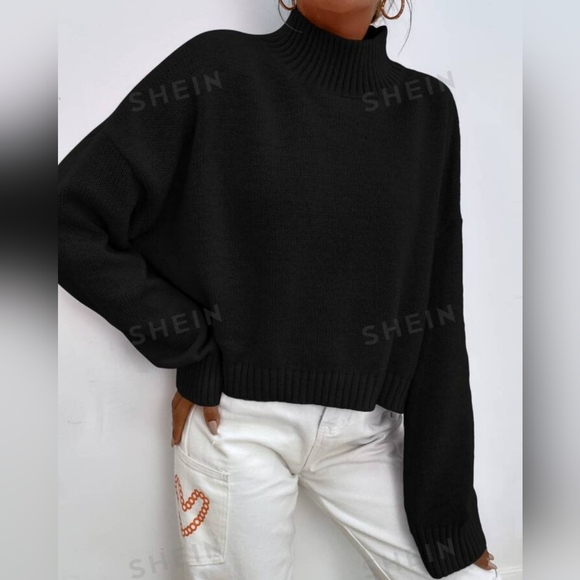 NWOT Mock Neck Drop Shoulder Sweater | Size Small - Picture 1 of 5